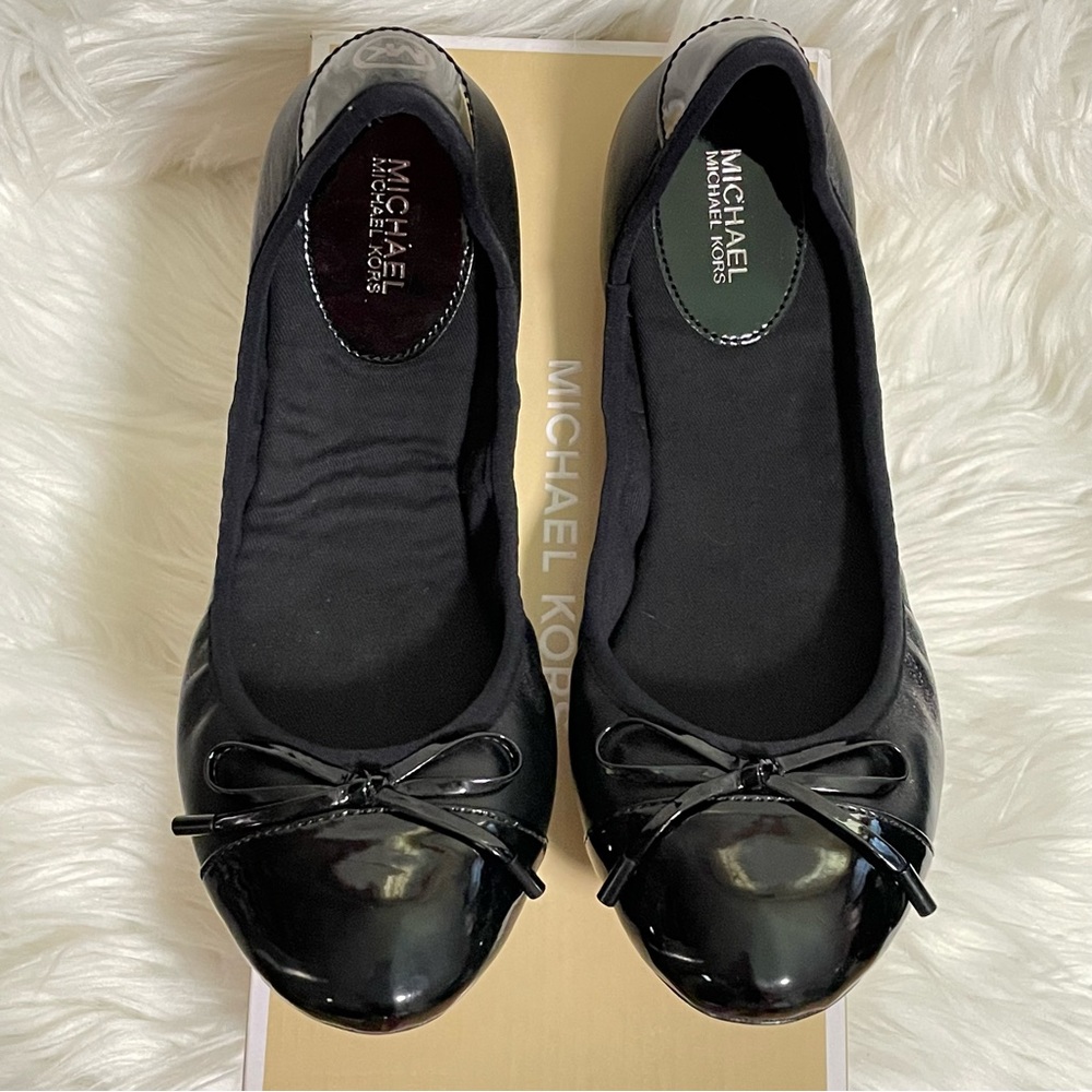 Michael Kors City Scrunch Ballet Flats Patent/Leather size 38.5